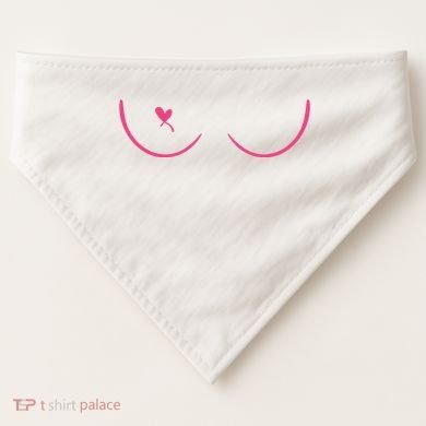 Breast Cancer Awareness Breast Heart USA-Made Doggie Bandana