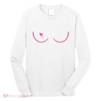 Breast Cancer Awareness Breast Heart Long Sleeve Shirt thumb 0