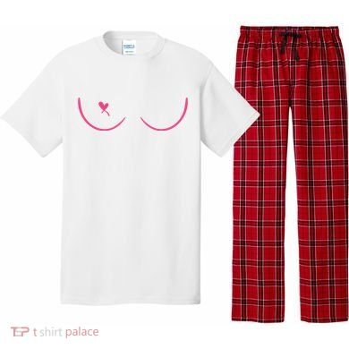 Breast Cancer Awareness Breast Heart Pajama Set