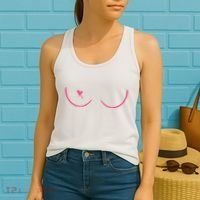 Breast Cancer Awareness Breast Heart Women's Tank Top thumb 2