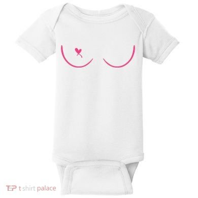 Breast Cancer Awareness Breast Heart Baby Bodysuit