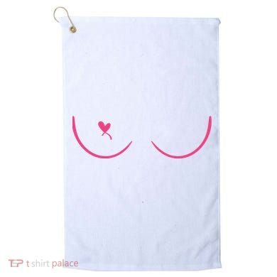 Breast Cancer Awareness Breast Heart Golf Towel