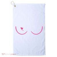 Breast Cancer Awareness Breast Heart Golf Towel thumb 0