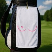 Breast Cancer Awareness Breast Heart Golf Towel thumb 2