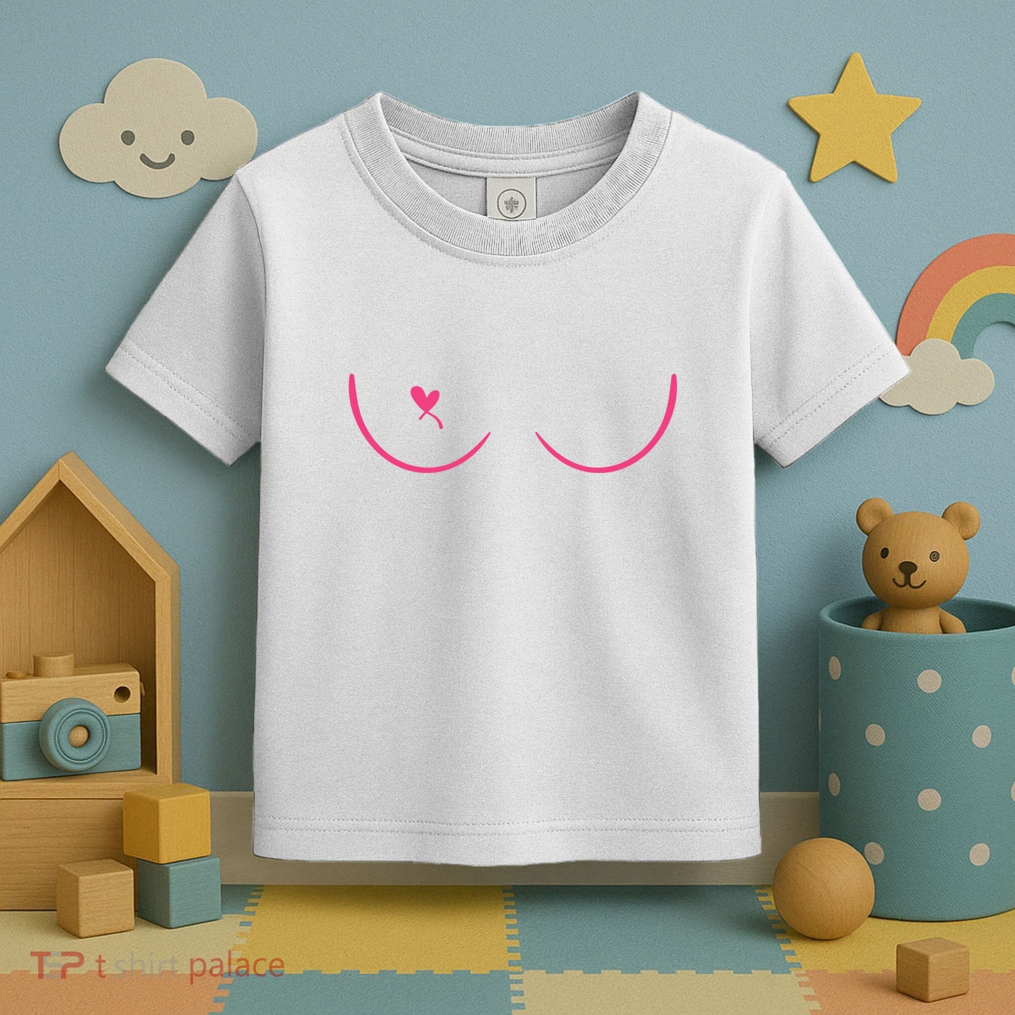 Breast Cancer Awareness Breast Heart Toddler T-Shirt