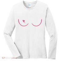 Breast Cancer Awareness Breast Heart Women's Long Sleeve Shirt thumb 0