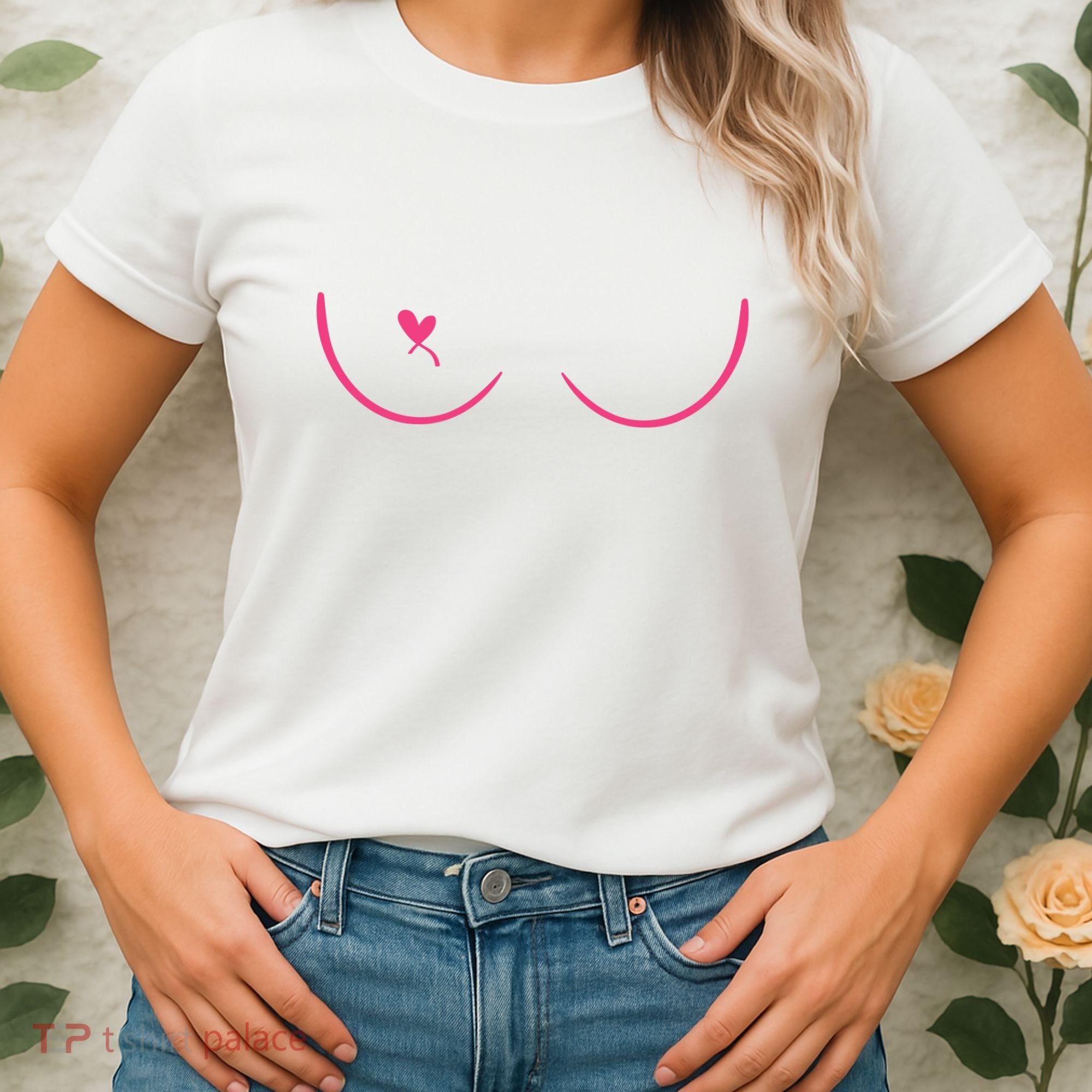 Breast Cancer Awareness Breast Heart Women's T-Shirt