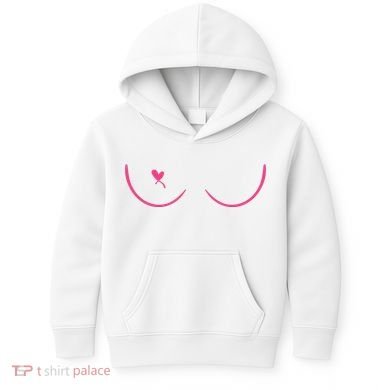 Breast Cancer Awareness Breast Heart Kids Hoodie