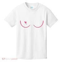 Breast Cancer Awareness Breast Heart Kids T-Shirt thumb 0