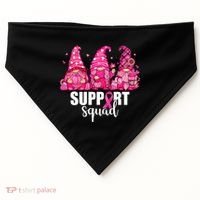 Breast Cancer Awareness Gnomes Support Squad USA-Made Doggie Bandana thumb 0