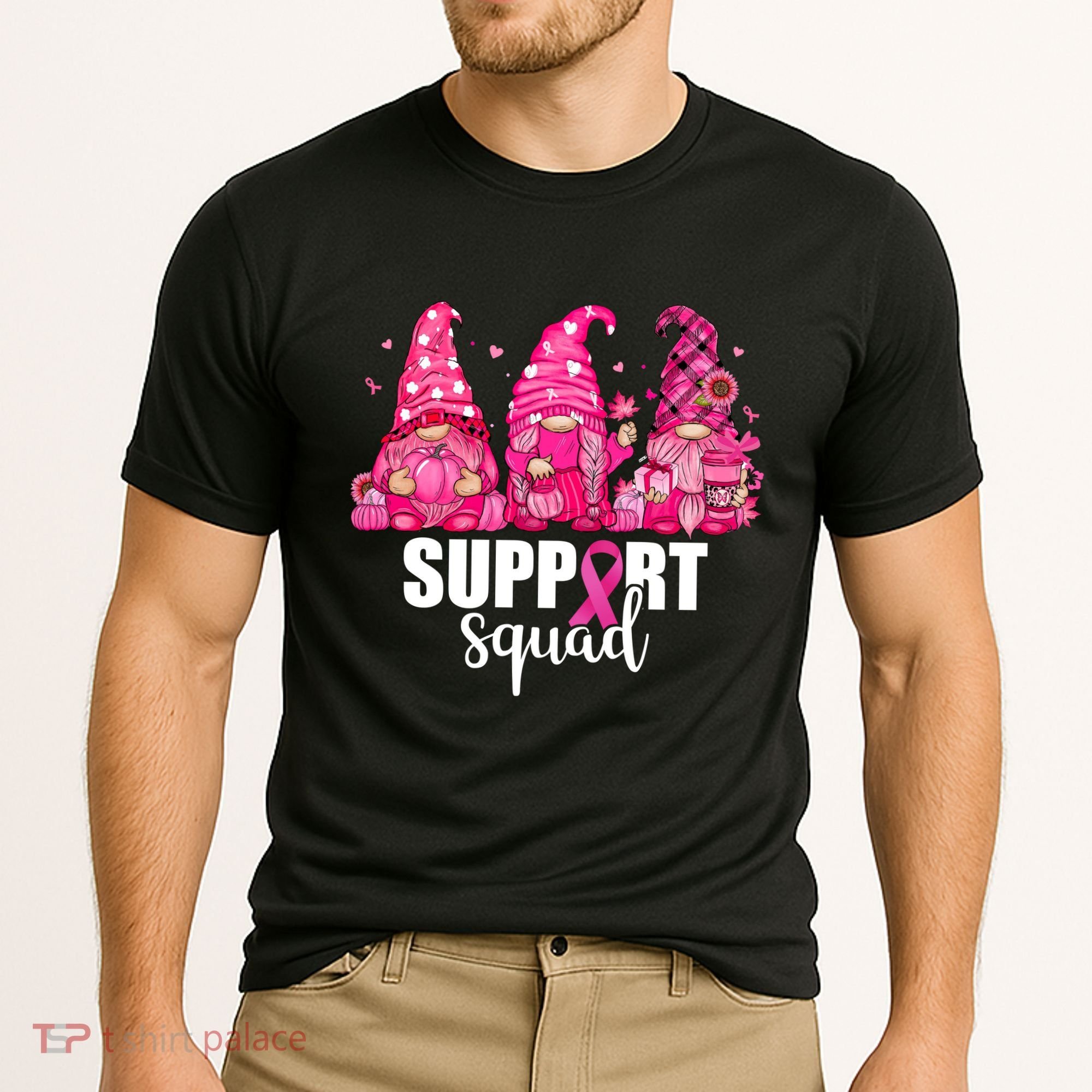 Breast Cancer Awareness Gnomes Support Squad Cooling Performance Crew T-Shirt