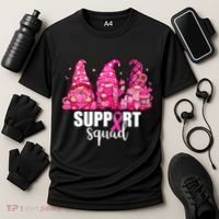 Breast Cancer Awareness Gnomes Support Squad Cooling Performance Crew T-Shirt thumb 3