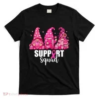 Breast Cancer Awareness Gnomes Support Squad T-Shirt thumb 0
