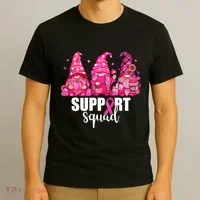 Breast Cancer Awareness Gnomes Support Squad T-Shirt thumb 3