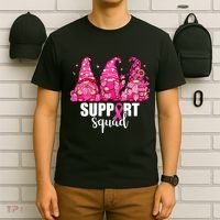 Breast Cancer Awareness Gnomes Support Squad T-Shirt thumb 6