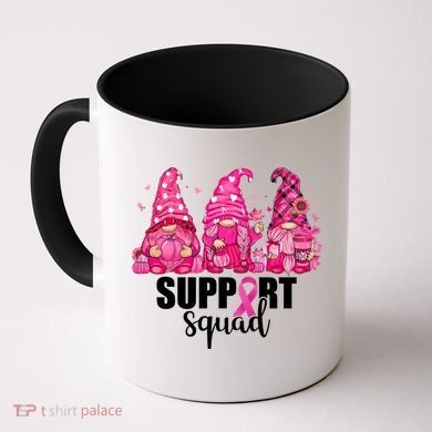 Breast Cancer Awareness Gnomes Support Squad Coffee Mug