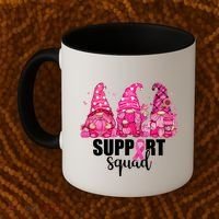 Breast Cancer Awareness Gnomes Support Squad Coffee Mug thumb 2