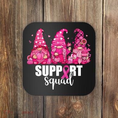 Breast Cancer Awareness Gnomes Support Squad Coaster