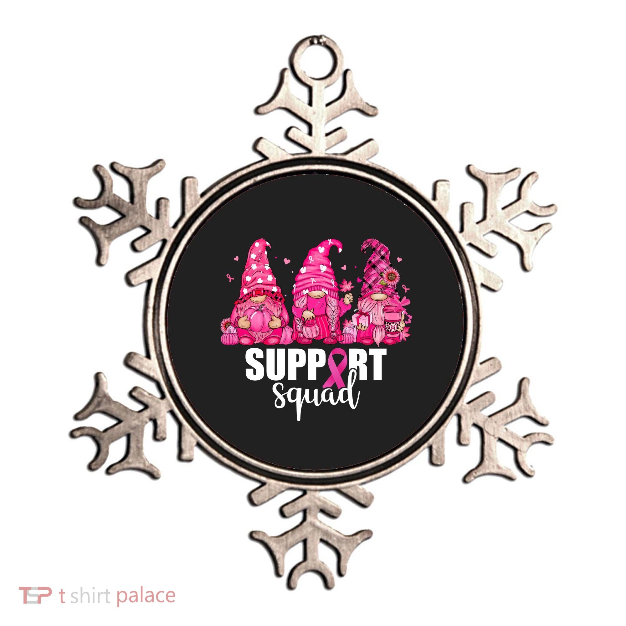 Breast Cancer Awareness Gnomes Support Squad Ornament