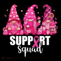 Breast Cancer Awareness Gnomes Support Squad Ornament thumb 1