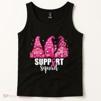 Breast Cancer Awareness Gnomes Support Squad Tank Top thumb 2