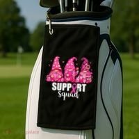 Breast Cancer Awareness Gnomes Support Squad Golf Towel thumb 2