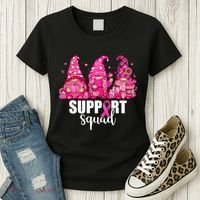 Breast Cancer Awareness Gnomes Support Squad Women's T-Shirt thumb 3