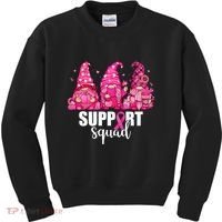 Breast Cancer Awareness Gnomes Support Squad Kids Sweatshirt thumb 0