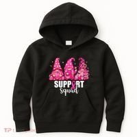 Breast Cancer Awareness Gnomes Support Squad Kids Hoodie thumb 0