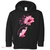 Breast Cancer Awareness Sunflower Elephant Pink Ribbon Toddler Hoodie thumb 0