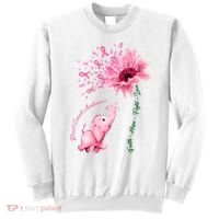 Breast Cancer Awareness Sunflower Elephant Pink Ribbon Sweatshirt thumb 0