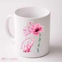 Breast Cancer Awareness Sunflower Elephant Pink Ribbon Coffee Mug thumb 0