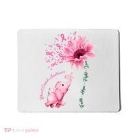 Breast Cancer Awareness Sunflower Elephant Pink Ribbon Mousepad thumb 0