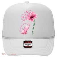 Breast Cancer Awareness Sunflower Elephant Pink Ribbon Hat thumb 0