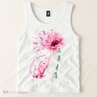 Breast Cancer Awareness Sunflower Elephant Pink Ribbon Tank Top thumb 2