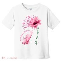 Breast Cancer Awareness Sunflower Elephant Pink Ribbon Toddler T-Shirt thumb 0