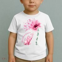Breast Cancer Awareness Sunflower Elephant Pink Ribbon Toddler T-Shirt thumb 2