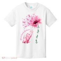 Breast Cancer Awareness Sunflower Elephant Pink Ribbon Kids T-Shirt thumb 0