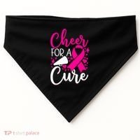 Breast Cancer Awareness Mom Cheerleading Cheer For The Cure Gift USA-Made Doggie Bandana thumb 0