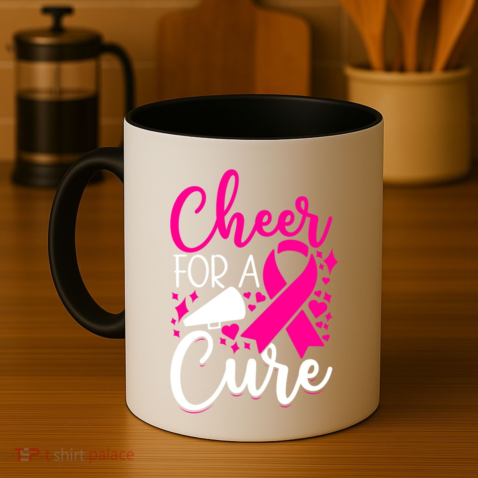 Breast Cancer Awareness Mom Cheerleading Cheer For The Cure Gift Coffee Mug