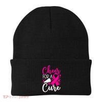 Breast Cancer Awareness Mom Cheerleading Cheer For The Cure Gift Beanie thumb 0