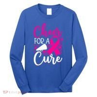 Breast Cancer Awareness Mom Cheerleading Cheer For The Cure Gift Long Sleeve Shirt thumb 0