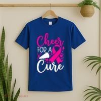 Breast Cancer Awareness Mom Cheerleading Cheer For The Cure Gift T-Shirt thumb 2