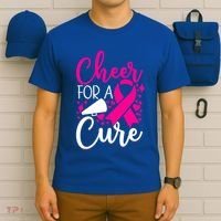 Breast Cancer Awareness Mom Cheerleading Cheer For The Cure Gift T-Shirt thumb 6