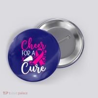 Breast Cancer Awareness Mom Cheerleading Cheer For The Cure Gift Button thumb 0
