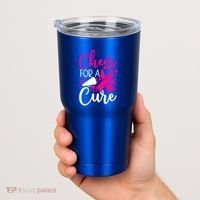 Breast Cancer Awareness Mom Cheerleading Cheer For The Cure Gift Tumbler thumb 2