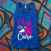 Breast Cancer Awareness Mom Cheerleading Cheer For The Cure Gift Women's Tank Top thumb 3