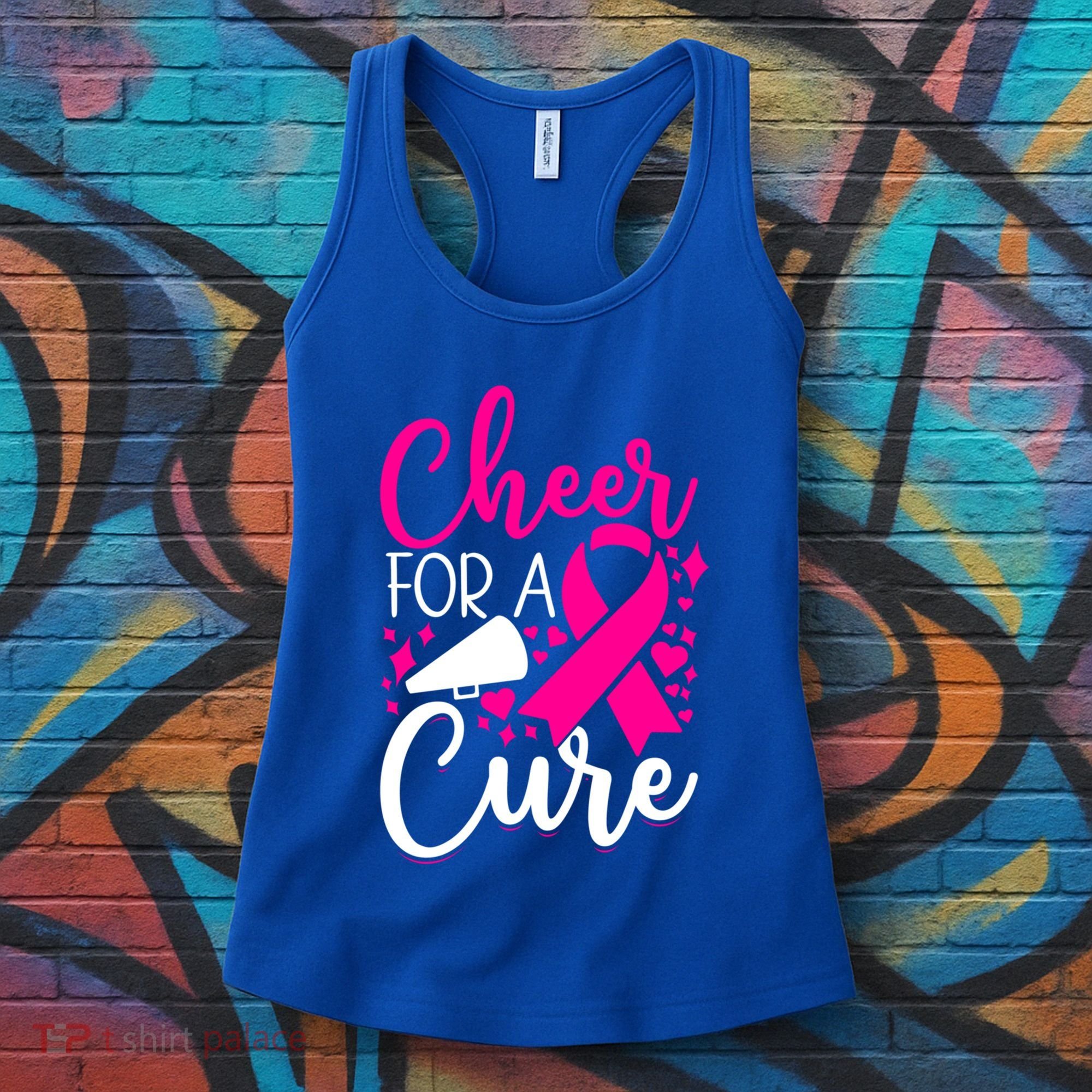 Breast Cancer Awareness Mom Cheerleading Cheer For The Cure Gift Women's Tank Top