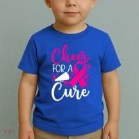 Breast Cancer Awareness Mom Cheerleading Cheer For The Cure Gift Toddler T-Shirt thumb 2