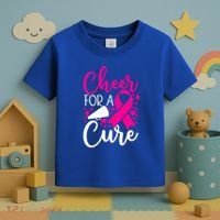 Breast Cancer Awareness Mom Cheerleading Cheer For The Cure Gift Toddler T-Shirt thumb 3